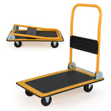 Carro Plataforma Plegable para Almacén, Camión Manual con Empuje - Negro