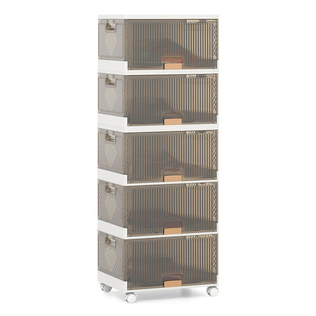 Contenedores de almacenamiento apilables de 3/4/5/6 cubos con ruedas desmontables