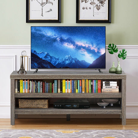 Mueble de TV de 3 niveles con estantes de almacenamiento para televisores de hasta 45 pulgadas