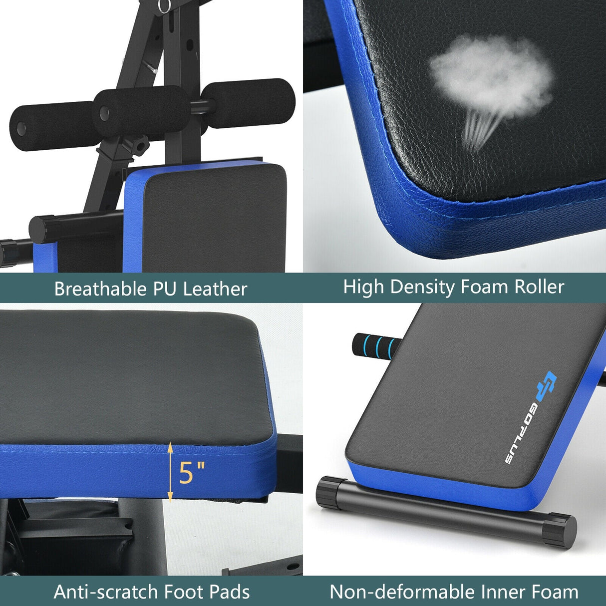 Banco de abdominales ajustable con monitor LCD