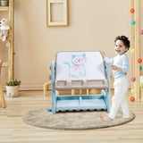 Set de mesa y silla para niños 2 en 1 con caballete y tablero de pintura artística ajustable