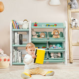 Organizador de almacenamiento de juguetes para niños con cubos y estante multicapa para dormitorio o sala de juegos