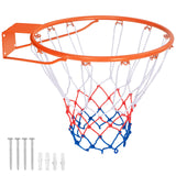15 Inch Basketball Rim Goal Replacement with All Weather Net and Mounting Hardware