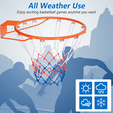 Aro de repuesto de 15 pulgadas para canasta de baloncesto con red para todo tipo de clima y accesorios de montaje