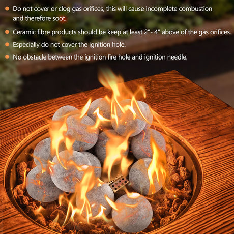 15 piezas de bolas de fuego de fibra cerámica para uso en exteriores - gris