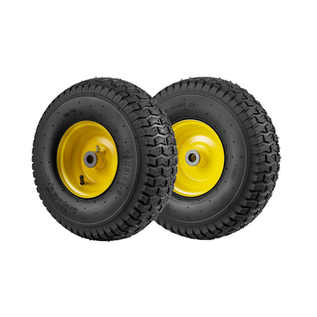 Neumáticos y ruedas de 15 x 6.00-6 con cámara, paquete de 2, 4 capas, amarillos