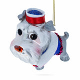 Dapper Schnauzer Sporting a Hat Glass Christmas Ornament
