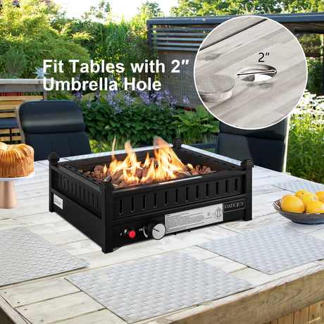 Fogón de sobremesa de propano de 16.5 pulgadas con sistema de encendido simple - Negro