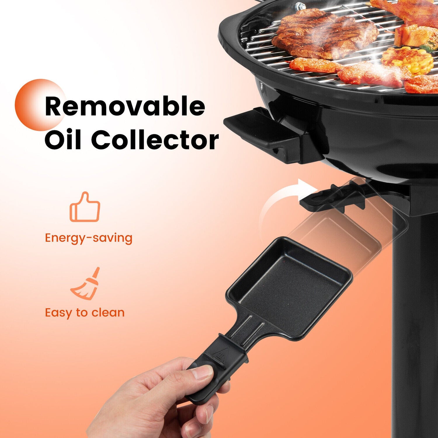 Parrilla eléctrica de 1600W con antiadherente extraíble