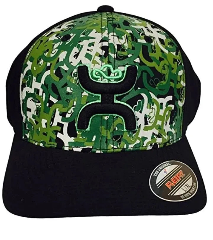 Gorra de béisbol HOOey Camo (Negro/Verde) - (Liquidación)