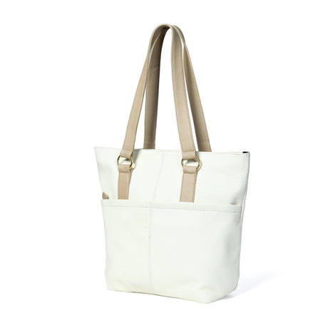 El bolso de piel marfil