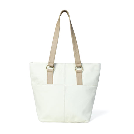 El bolso de piel marfil