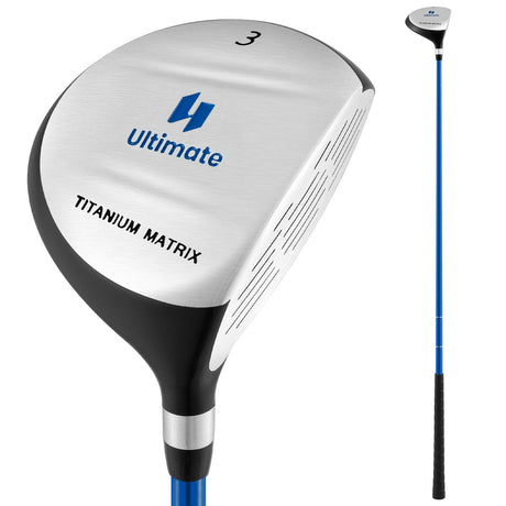 Palo de golf de madera Fairway #3 júnior de 38 pulgadas y 165 CC con varilla de fibra de vidrio para niños de 11 a 14 años