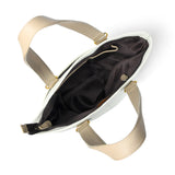 El bolso de piel marfil
