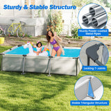 690/978/1158/1617 Gal Outdoor Family Swimming Pool with Metal Frame