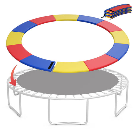 Almohadilla de seguridad de repuesto para cama elástica de 16 pies con correas de fijación (multicolor)