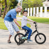 Bicicleta infantil de 16 pulgadas, ajustable para niños de 4 a 7 años con cuadro de paso bajo