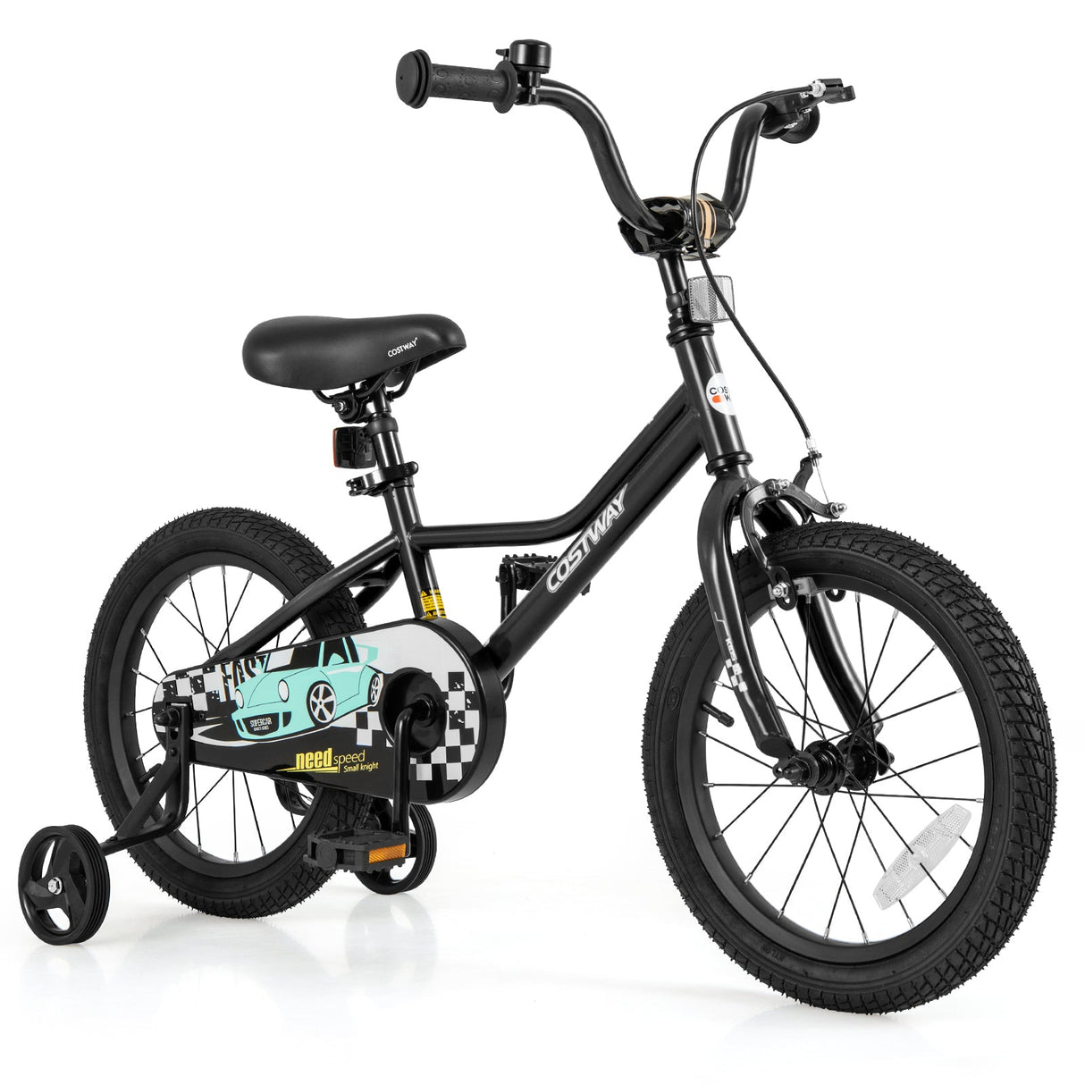 Bicicleta infantil de 16 pulgadas, ajustable para niños de 4 a 7 años con cuadro de paso bajo