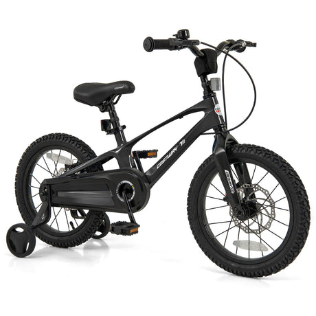 Bicicleta infantil ligera de 16 pulgadas con 2 ruedas de entrenamiento extraíbles para niños de 4 a 7 años - 16 pulgadas