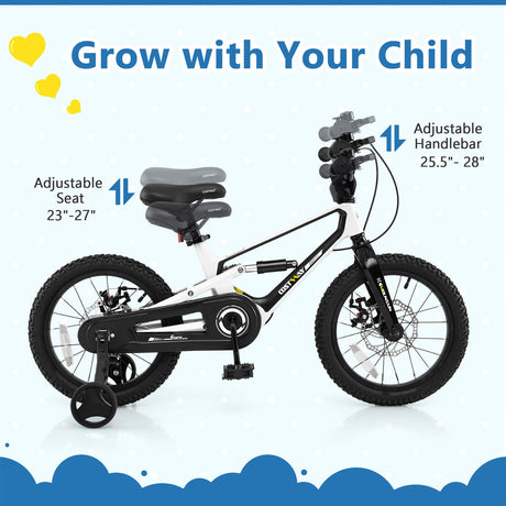 Bicicleta infantil de 16 pulgadas de aleación de magnesio ajustable para edades de 4 a 7 años - 16 pulgadas