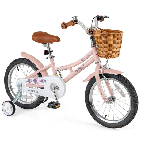 Bicicleta retro de 14 pulgadas para niños con altura ajustable y cesta para edades de 3 a 5 años