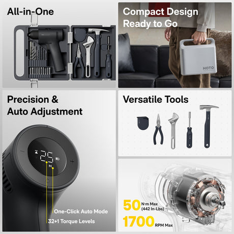 Kit de Taladro Inalámbrico sin Escobillas de 16V