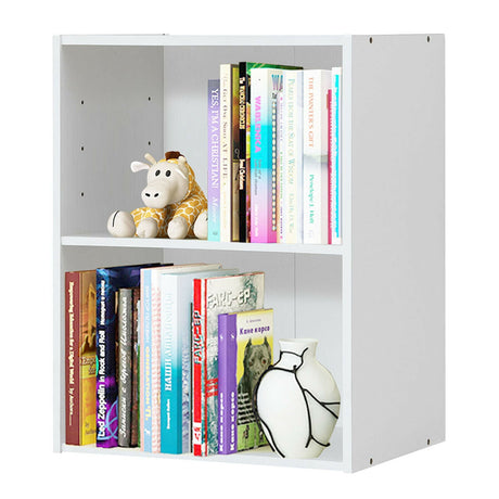 Mueble Expositor Multifuncional de 2 Capas con Gran Capacidad de Almacenamiento - Blanco