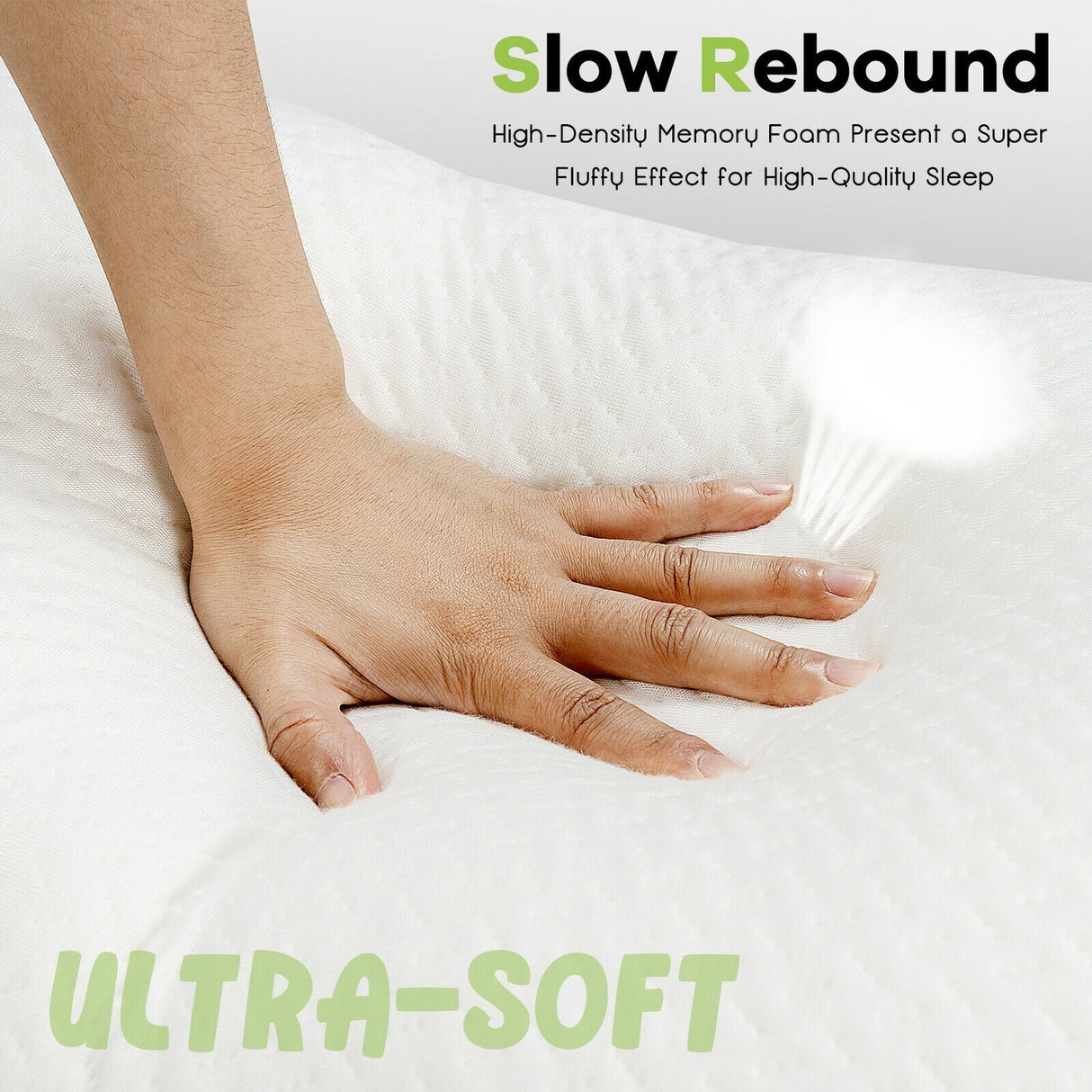 Juego de 2 almohadas de espuma viscoelástica triturada de 28 x 18 pulgadas con funda refrescante de bambú