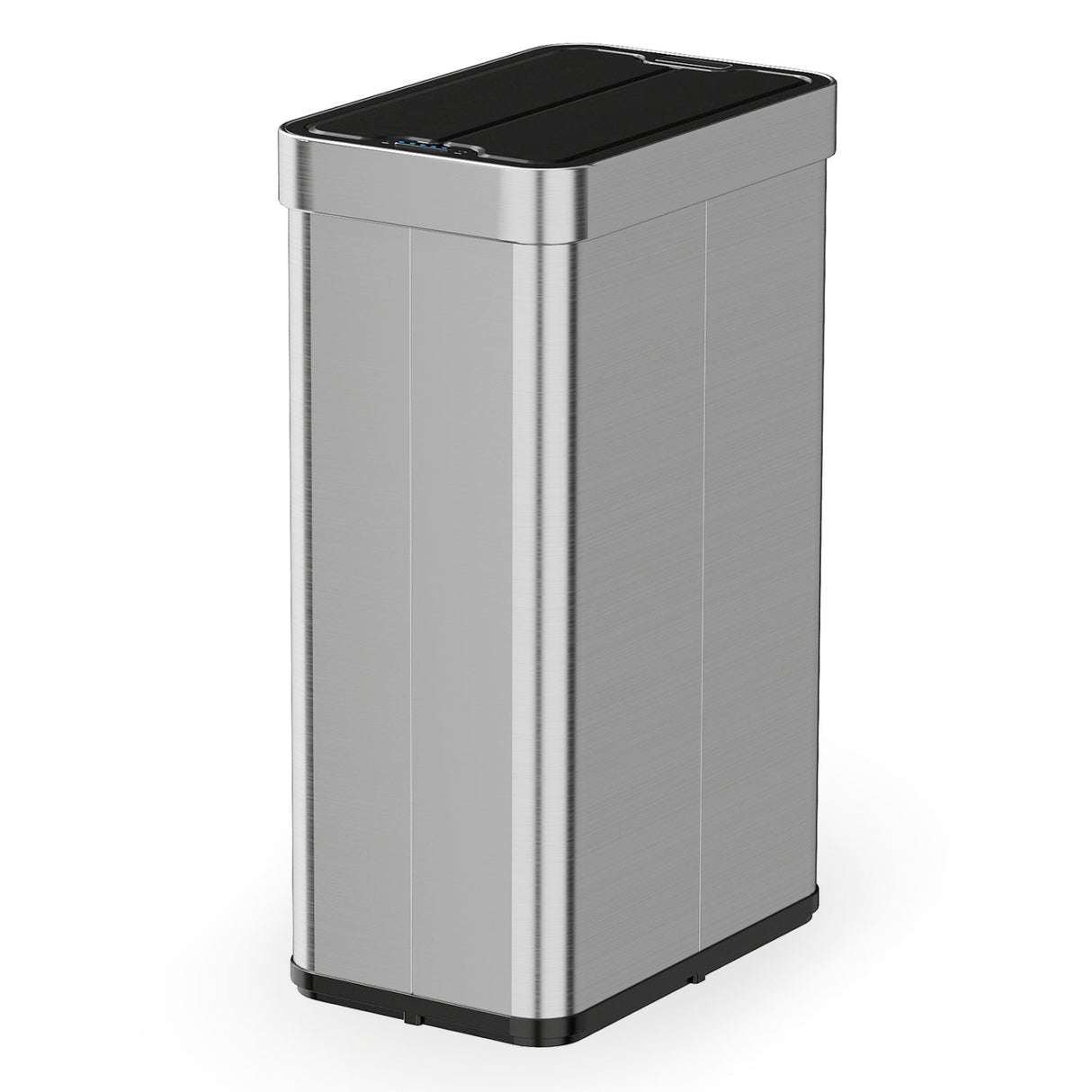 Cesto de basura de 60 litros con tapas abatibles para dormitorio, baño, cocina - Plateado