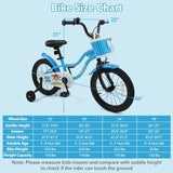 12/14/16 Inch Kids Bike with Training Wheels and Basket Navy Color