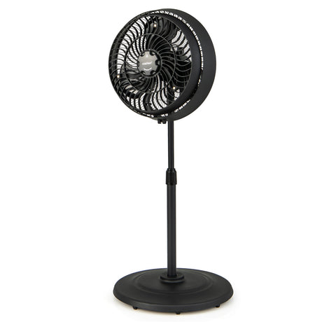 Ventilador de Pedestal Oscilante de 16 Pulgadas con Nebulizador Exterior y 3 Niveles de Niebla - Negro