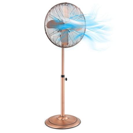 Ventilador de Pedestal Oscilante de 16 Pulgadas con 3 Velocidades y Altura Ajustable