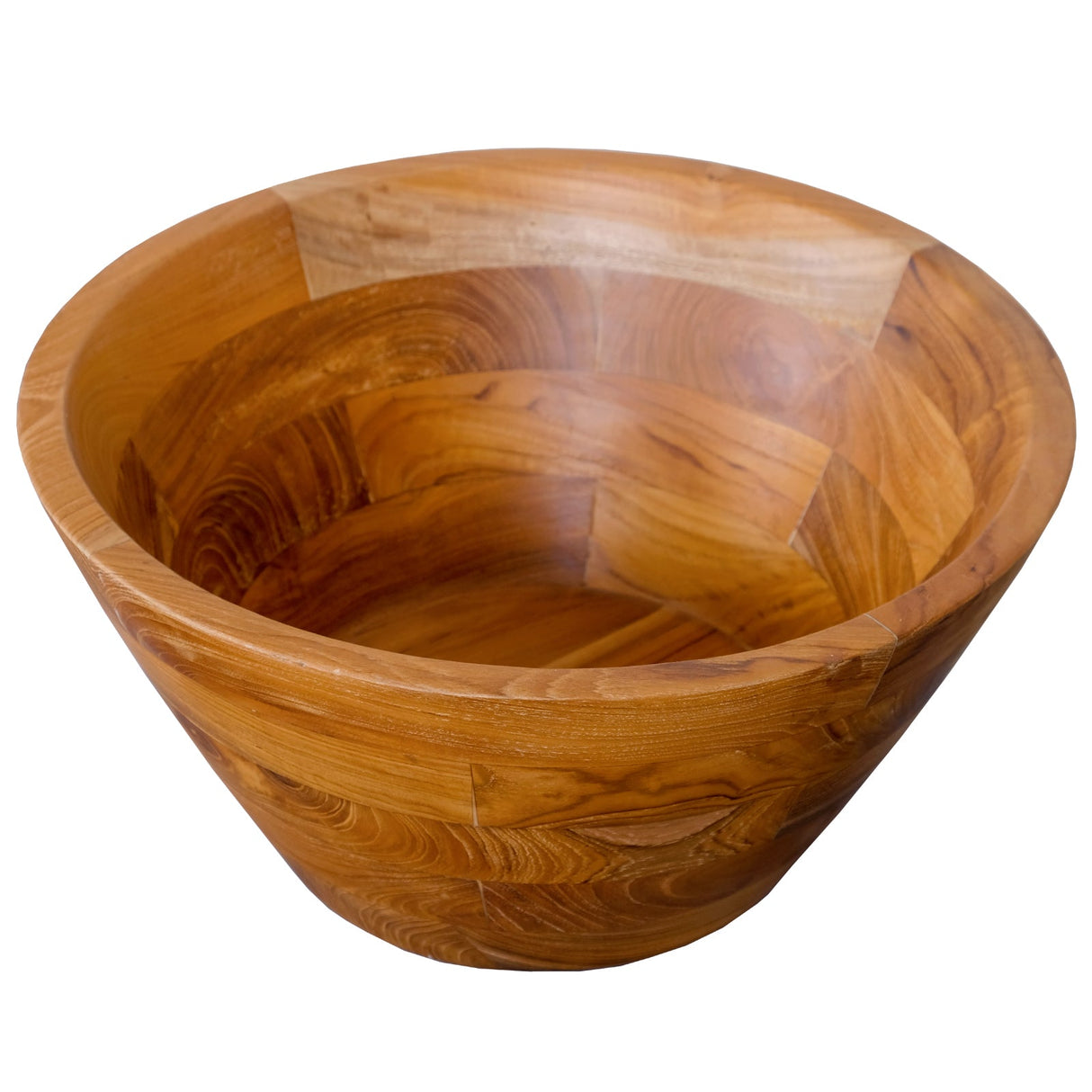 Lavabo de madera de teca de 16 pulgadas con orificio de drenaje y acabado liso