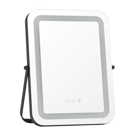 Espejo de tocador rectangular de 16 x 12 pulgadas con iluminación regulable de 3 colores
