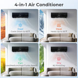 Energy Star Certified 18000 BTU 21 SEER2 208-230V Mini Split Air Conditioner and Heater Black Wifi Enabled