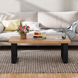 Mesa de centro rústica estilo granja de 47 pulgadas con tablero engrosado y textura de madera natural - Roble
