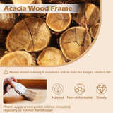 2 Sillas de comedor de patio Sillas de exterior de madera de acacia con cojín acolchado extraíble