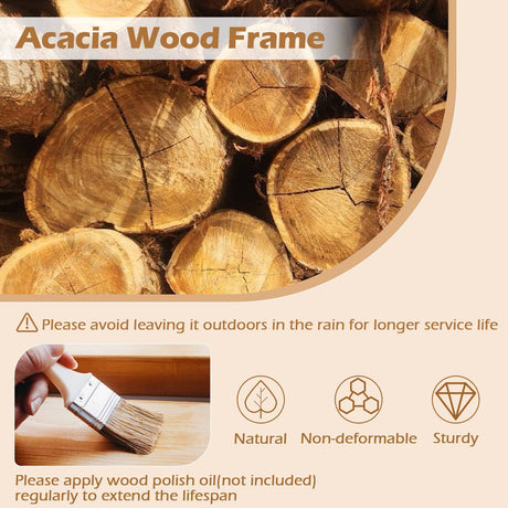 2 Sillas de comedor de patio Sillas de exterior de madera de acacia con cojín acolchado extraíble