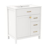 Paquete de 3 piezas para lavandería: Tocador de baño individual + Mueble alto de baño + Secadora de ropa compacta y portátil de 2.6 pies cúbicos