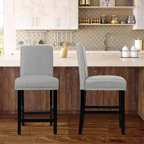 Sillas de cocina de 25 pulgadas con patas de madera de caucho