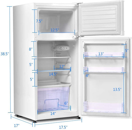 Refrigerador compacto de 2 puertas con lámina de acero laminado en frío