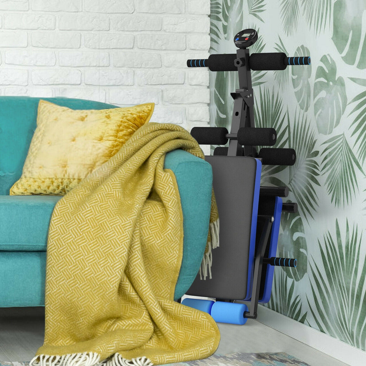 Banco de abdominales ajustable con monitor LCD