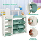 Organizador de almacenamiento de juguetes para niños con cubos y estante multicapa para dormitorio o sala de juegos