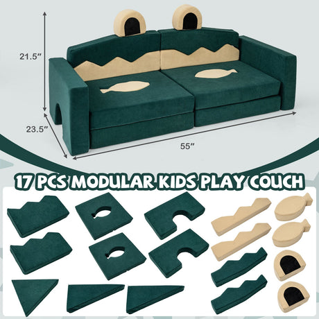 Sofá de juego modular para niños de 17 piezas para inspirar la creatividad
