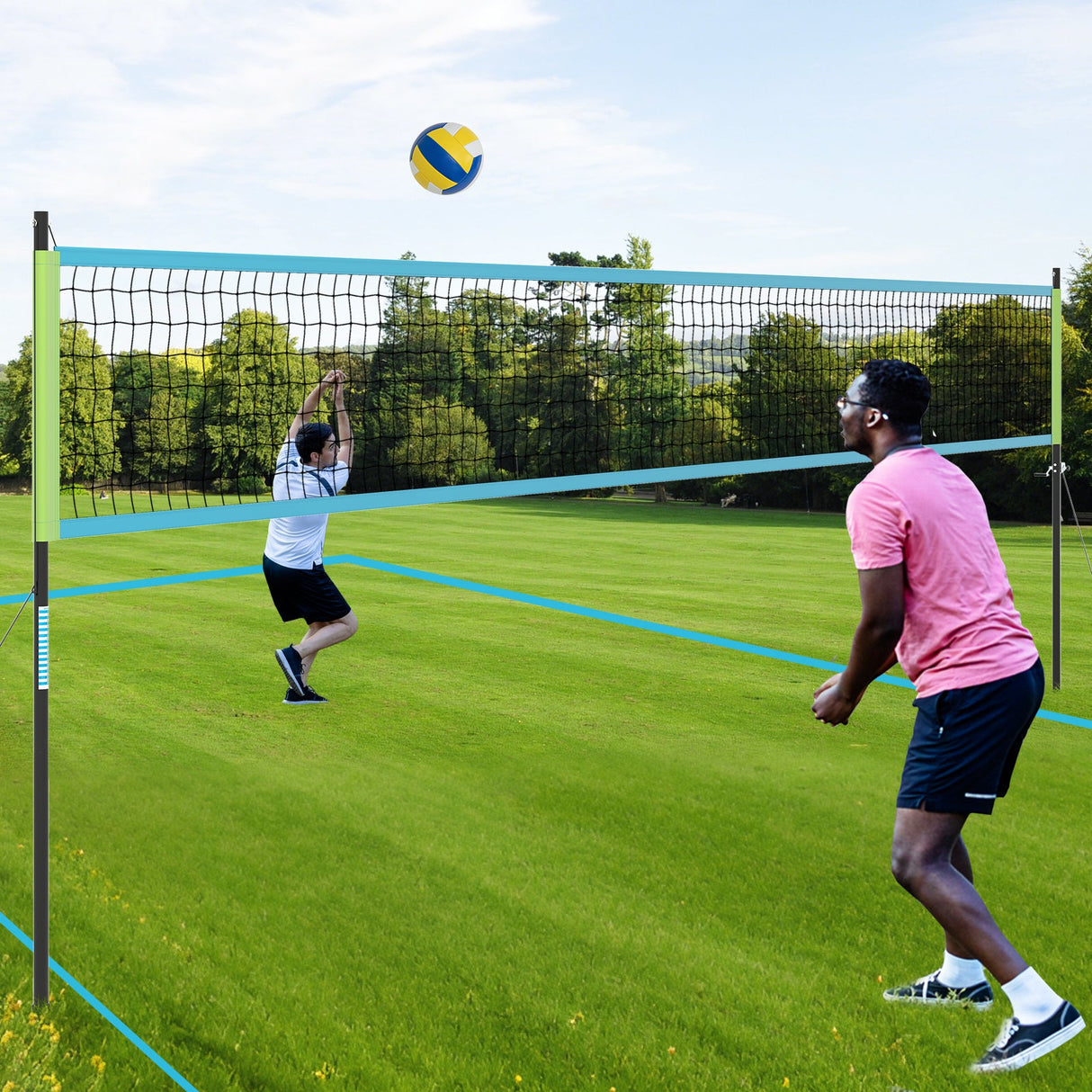 Juego de red de voleibol portátil para exteriores Sistema de red de voleibol de servicio pesado