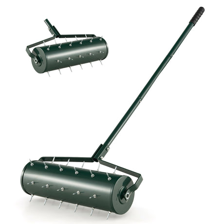 Aireador de césped manual de 18/21 pulgadas con mango desmontable, para llenar con arena o piedras