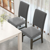 Juego de 2 sillas de comedor tapizadas en terciopelo gris, estilo moderno de mediados de siglo