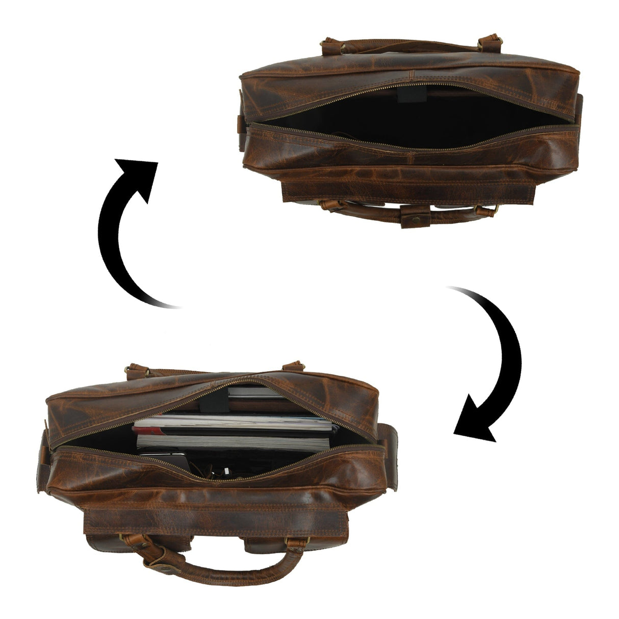 Maletín Finn para portátil de cuero de búfalo hecho a mano