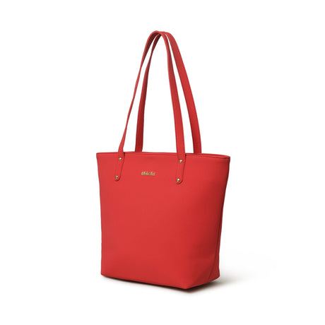 Bolso grande de piel vegana Era - Rojo coral