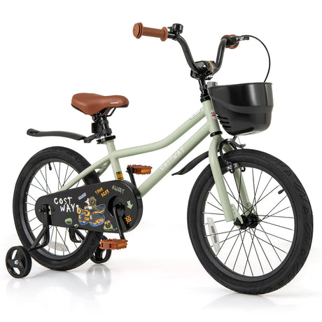 Bicicleta infantil de 14 pulgadas ajustable con ruedas de entrenamiento para niños de 3 a 5 años